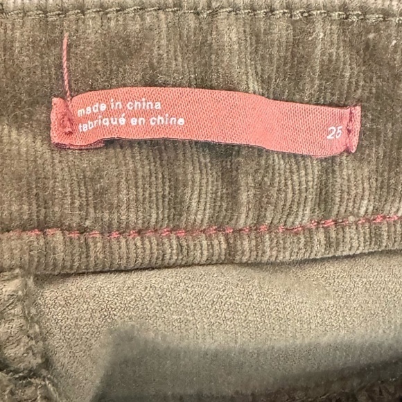 Anthropologie Pilcro and the Letterpress Button Fly Corduroy Pants Olive Green - Picture 5 of 7